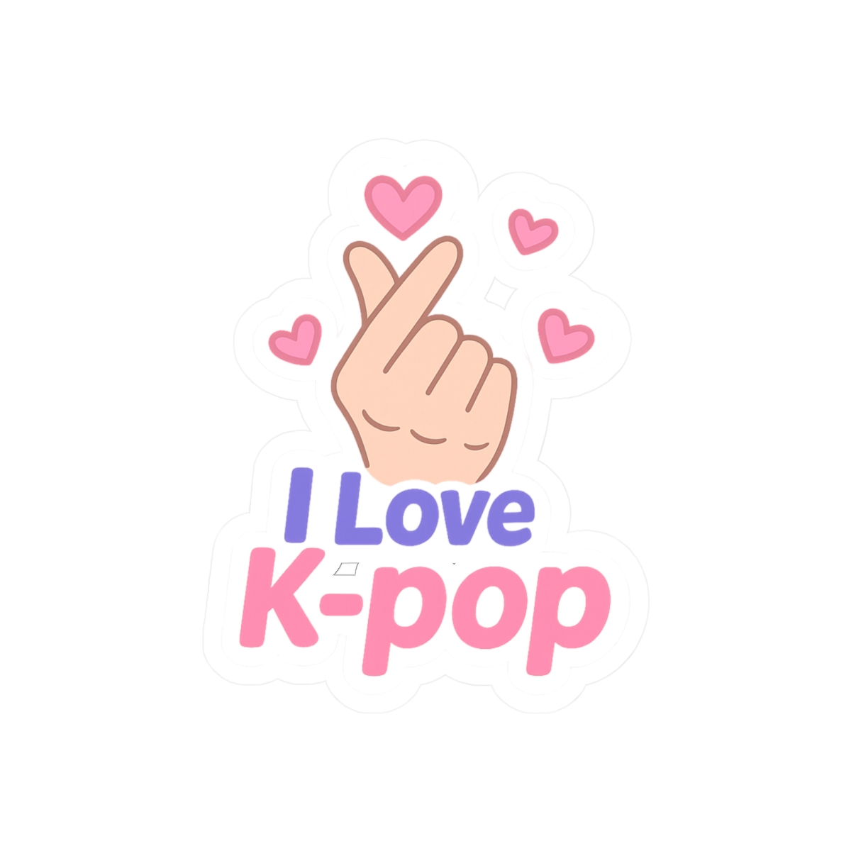 I Love Kpop Finger Heart Sticker | Cute Vinyl Decal