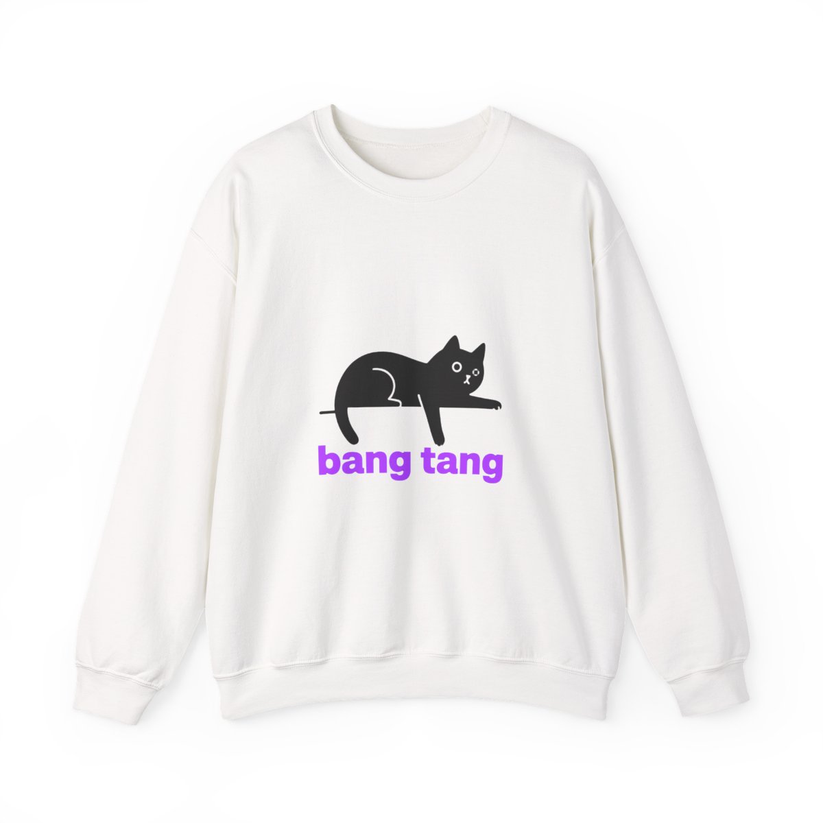 Bang Tang Black Cat Illustration Crew Neck