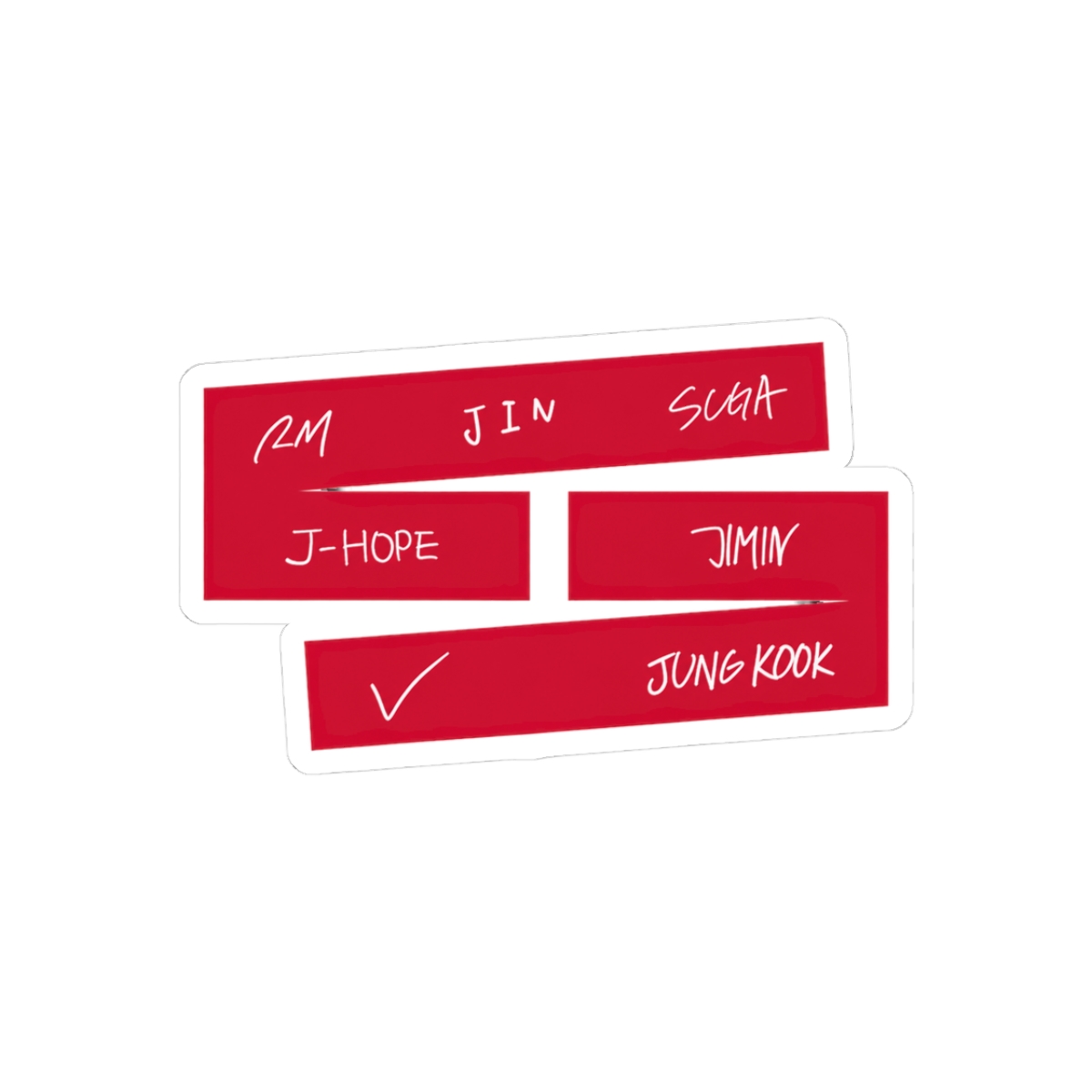 BTS Arirang Red with Names 2026 World Tour Sticker | Bold Vinyl Decal