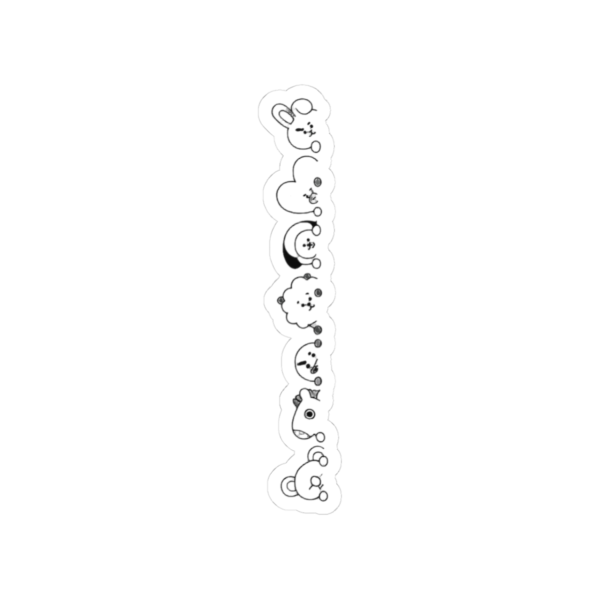 BT21 Line Art Minimal BTS Characters Sticker