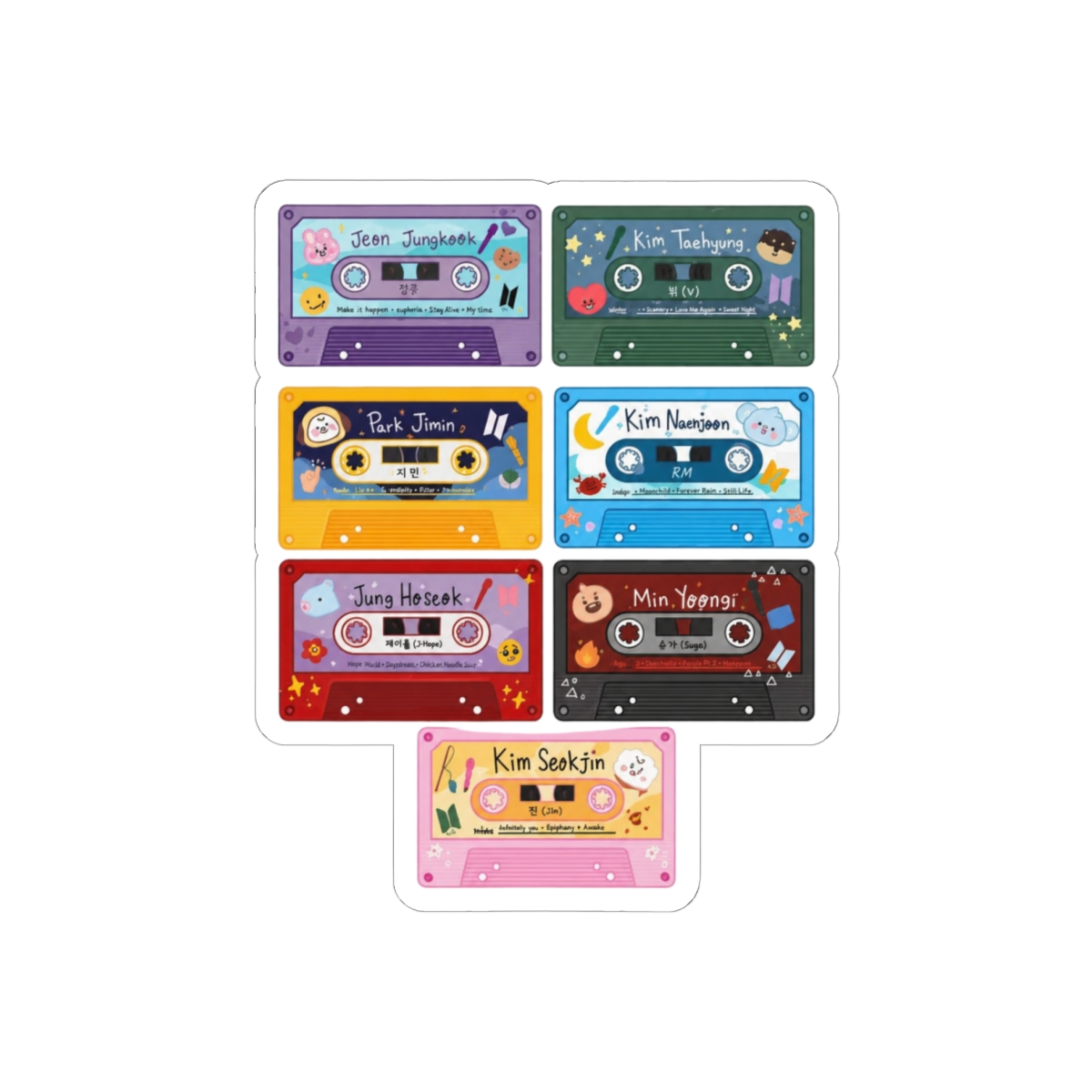 BTS Tape Recorder Retro Sticker Pack - K-Pop ARMY Laptop Decals