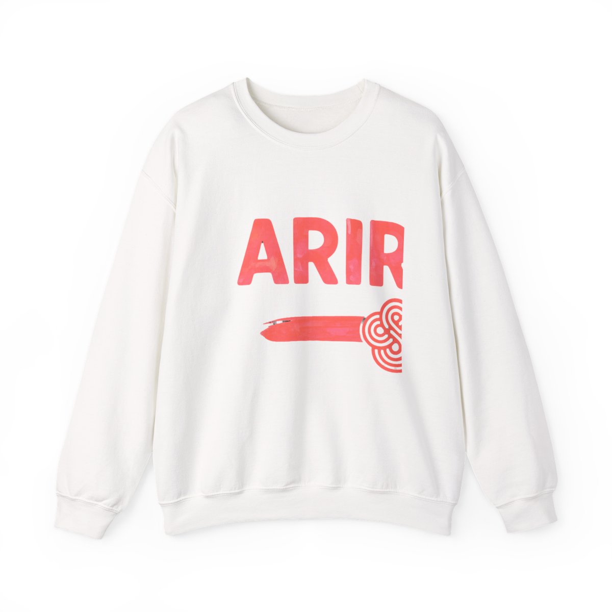ARIRANG Red Pink Decorative Design Crew Neck Sweatshirt