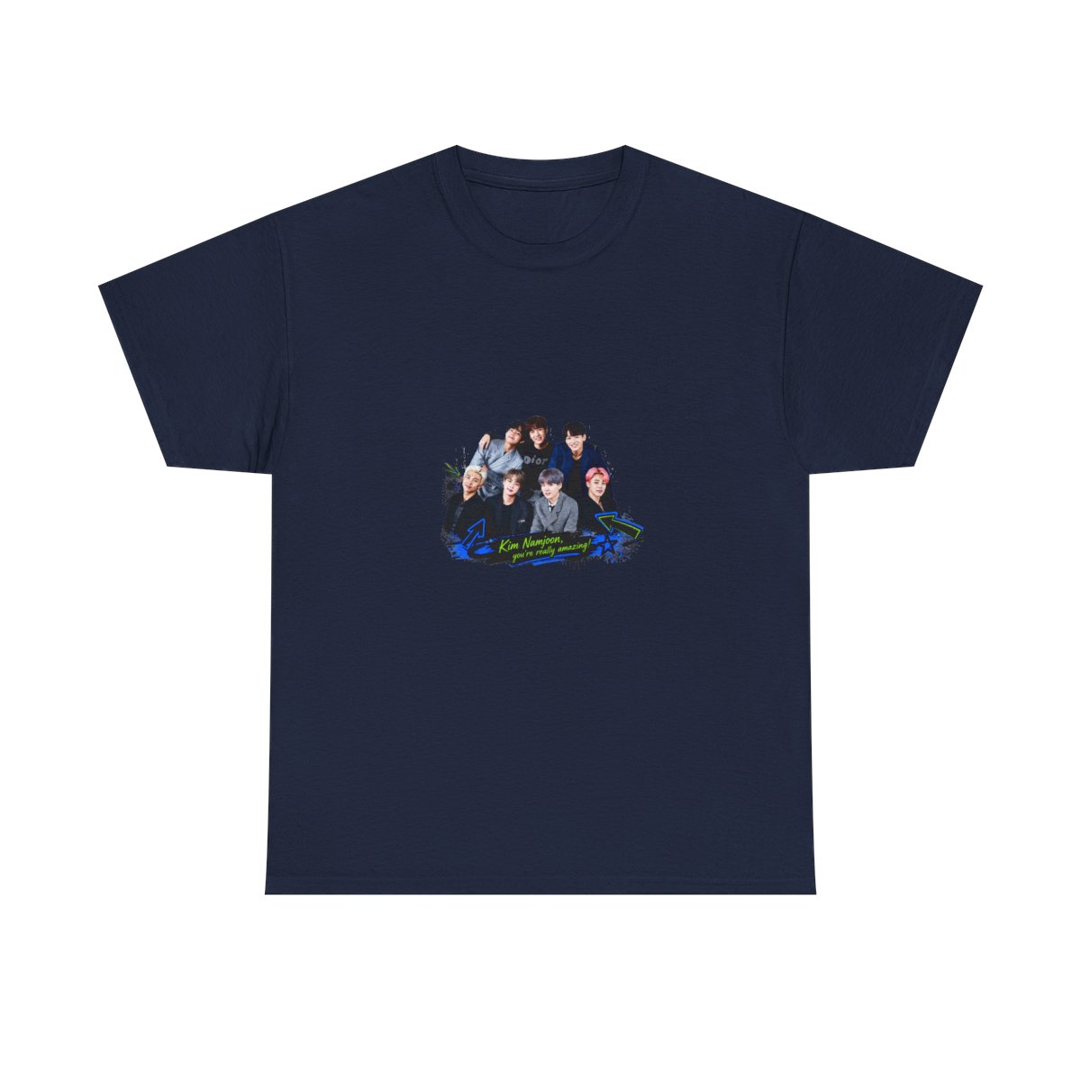 BTS " in bold block letters at the top. " Unisex Tee - alternate angle 5, merchandise