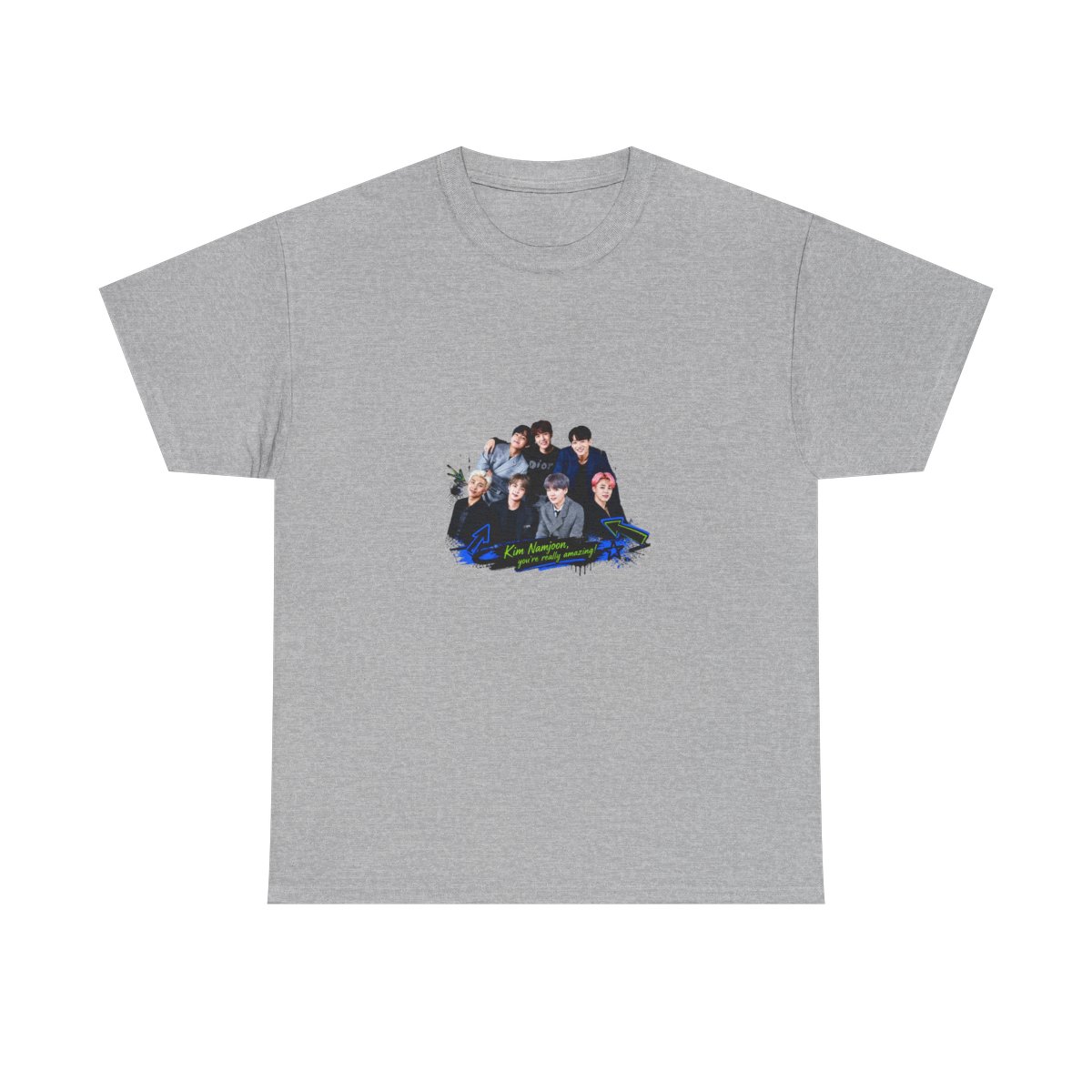 BTS " in bold block letters at the top. " Unisex Tee - alternate angle 4, merchandise
